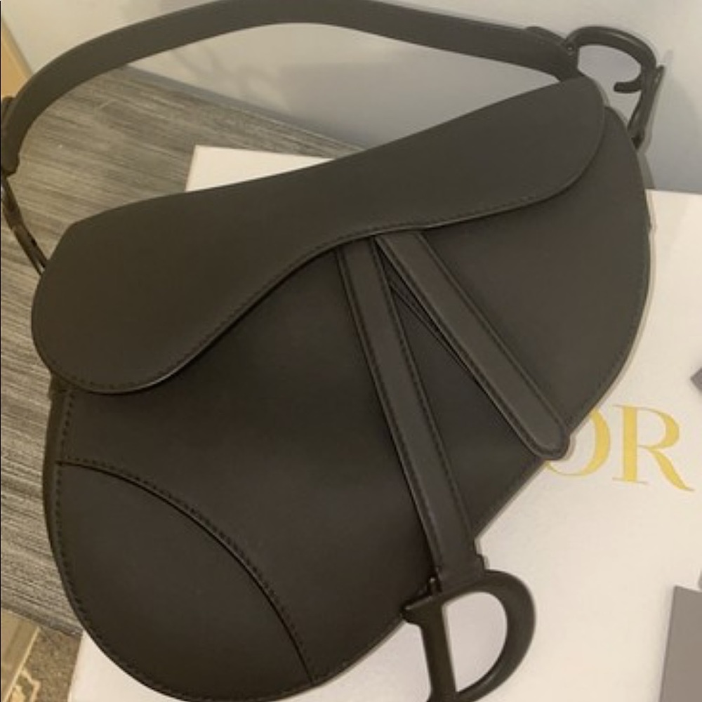 Christian Dior Ultra Matte Black Saddle Bag